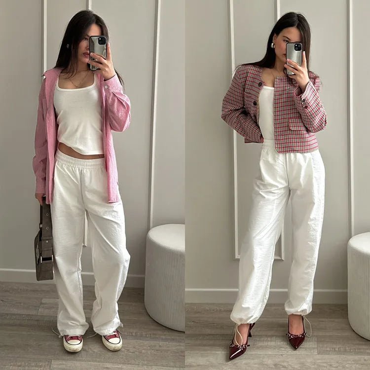 ChicEase High Waist Wide Leg Joggers THRIXINE
