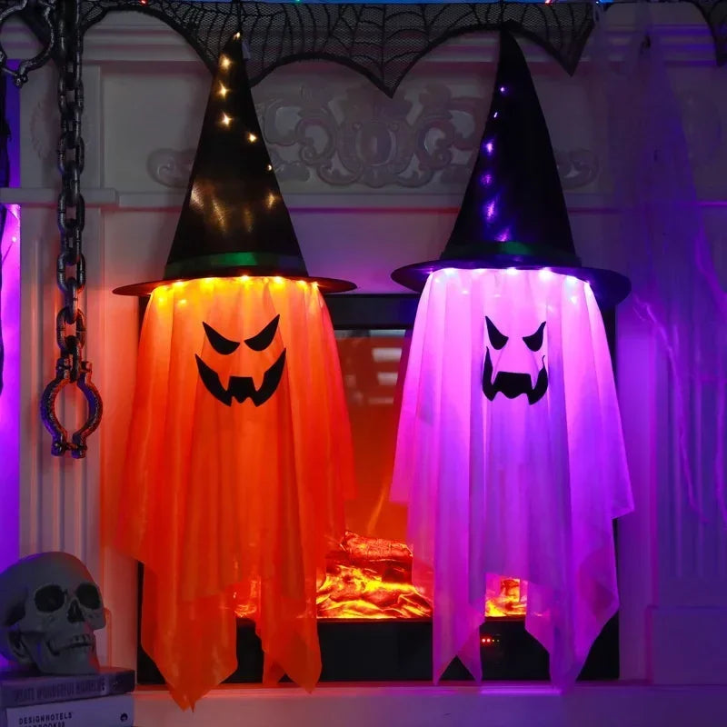 Halloween Light-Up Pumpkin Wizard Hanging Decoration for Kids Dress-Up Spooky Party Props European Window Display Holiday Decor Lootquake LLC