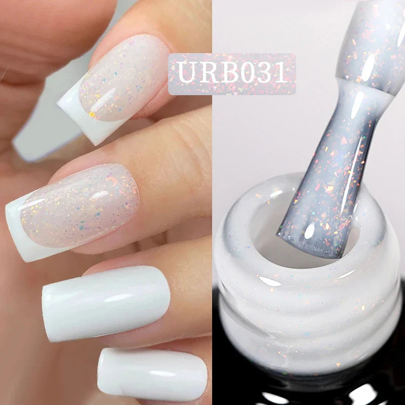 UR SUGAR Blue Color Rubber Base Gel Nail Polish Gold Glitter Base Gel Top Coat Soak Off UV LED Gel Nail Art Varnish Manicure Lootquake LLC