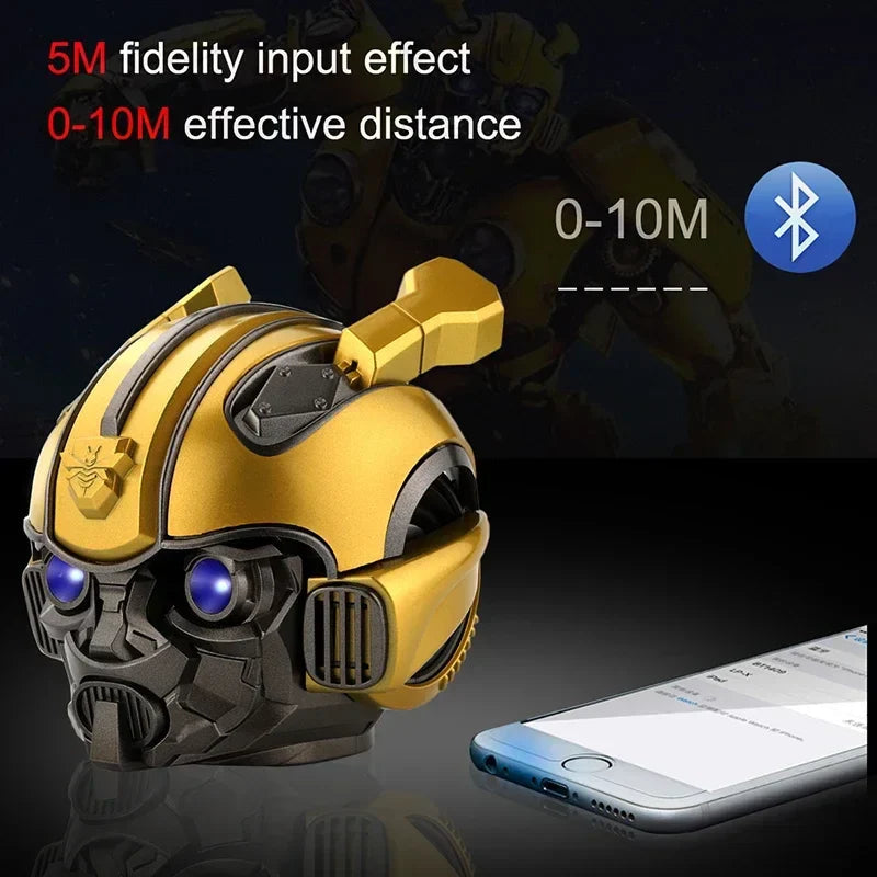Original Transformers Bluetooth Speakers Bumblebee Head Bluetooth Speakerdual Speakersled Light Heavy Basssuitable,Tf, Fm Radio Lootquake LLC