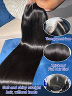 40 42 Inch Straight Human Hair Wigs 13x4 13X6 HD Lace Frontal Wig 300% Density Human Hair Remy Invisible Swiss Lace Wigs For Women
