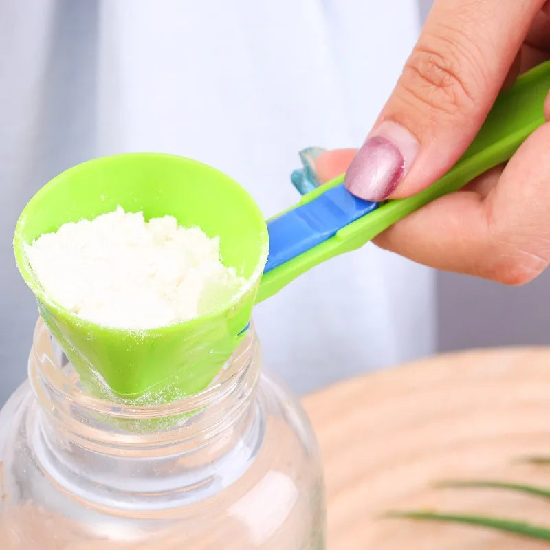 Creative Protein Powder Sliding Spoon Funnel Preparation for Protein Powder Coffee Sports Drinks Portable Home Kitchen Gadgets
