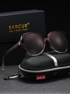 BARCUR Oversized Square Polarized Sunglasses for Women – Fashion Gradient Lens Summer Eyewear with UV400 Protection – Lightweight PC Comfortable Frame Trendy Street Style Shades for Summer Shopping Beach & Travel