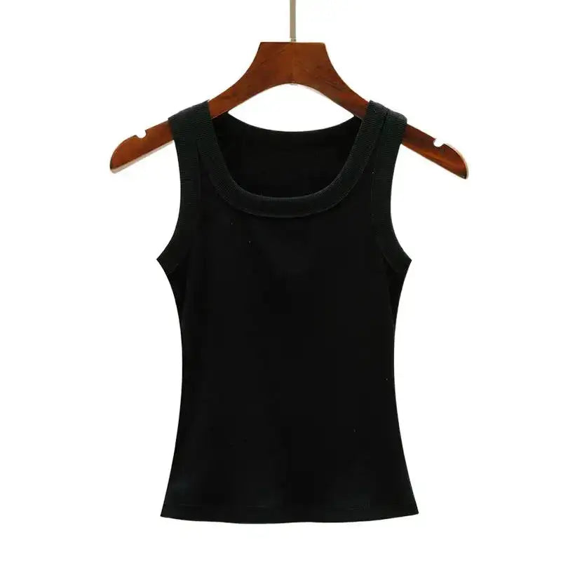 Camisole Tank Soft Cotton Top Women Summer Outfits Tight And Sexy Tank Top Knitted Bottom Shirt And Sleeveless Top For Outerwear