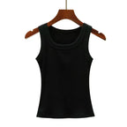 Camisole Tank Soft Cotton Top Women Summer Outfits Tight And Sexy Tank Top Knitted Bottom Shirt And Sleeveless Top For Outerwear