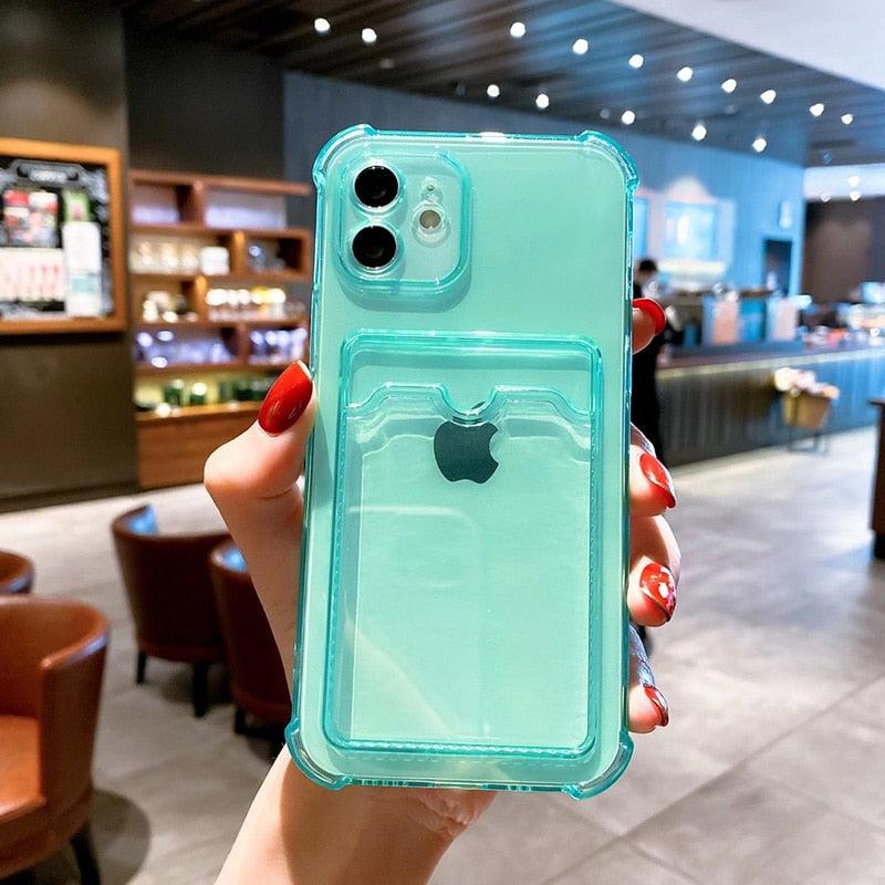 Cute Card Holder Silicone Case Compatible with iPhone Case Wallet Card Phone Case For iphone 13 14 Pro Max Mini Silicone Card Holder Slim Fit Thin Protective Cover Stevvex