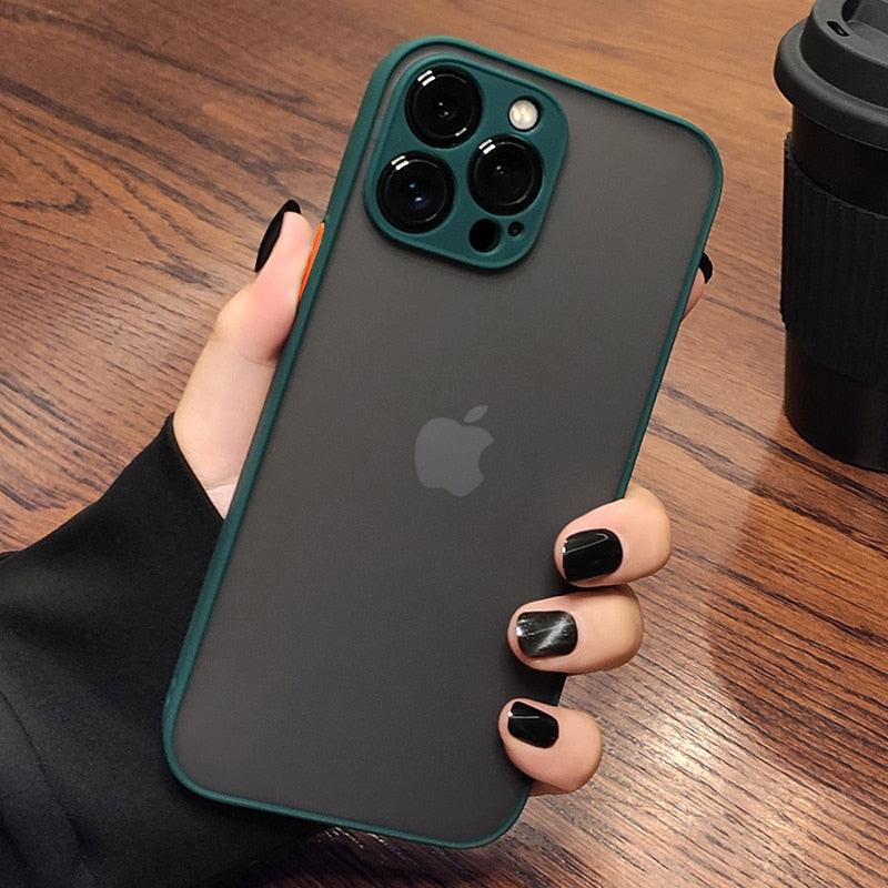 Luxury Shockproof Armor Phone Case For iPhone 11 12 13 14 Pro Max Silicone Clear Hard Cover Protective Hard Back Cover with Soft Edge Bumper Shockproof Anti-Drop Case For iPhone Stevvex