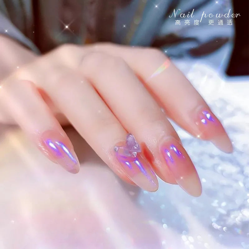Ultra-Fine Aurora Nail Glitter Powder Sparkle Ice Transparent Polish Iridescent Nail Powder Multi Mirror Effect Glitter Dust Lootquake LLC