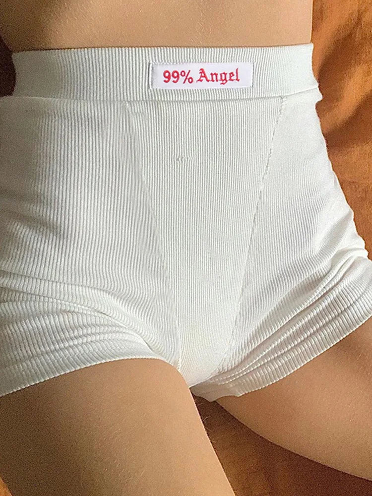 Women's Ribbed Knit High Waist Shorts