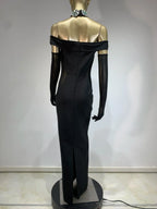 Summer Bandage Dress 2025 Women Celebrity Sexy Diamonds Crystal Black Maxi Long Bodycon Elegant Evening Club Party Dress