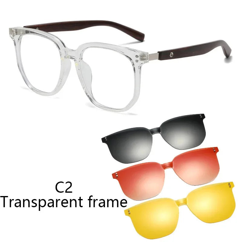 Magnetic Set High Appearance Level Nearsightedness Glasses Polarizing Sunglasses A Variety Of Clip-On Driving Sunglasses