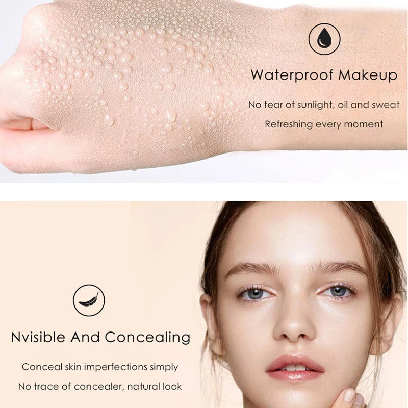 TLM TUM Liquid Foundation Cream Professional Full Coverage Face Concealer Waterproof Makeup Base Brighten Cover Dark Circles30ML Lootquake LLC