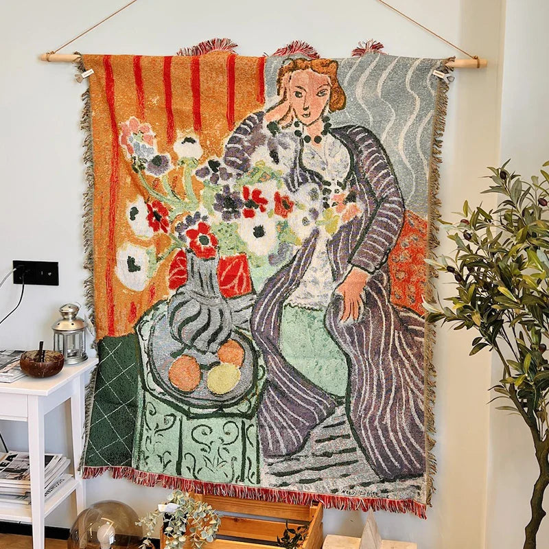 Casual Blankets Bed Decoration Woman Henri Matisse Carpet Sofa Sofa Blanket Throw Blankets Leisure Rug Single Tapestry drop ship Lootquake LLC