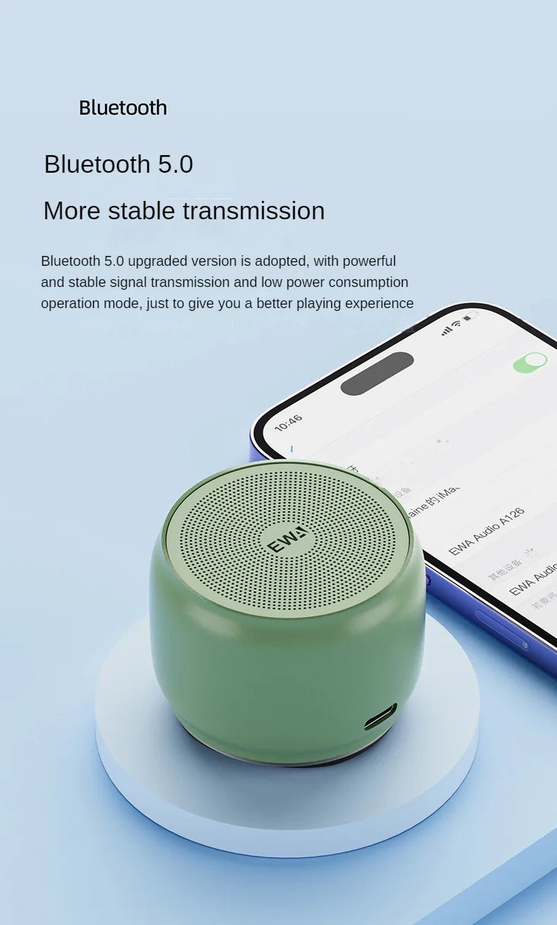 EWA A126 Bluetooth Speaker Mini Portable Aluminum Alloy Heavy Bass High Sound Quality Large Volume Indoor And Outdoor Speakers Lootquake LLC