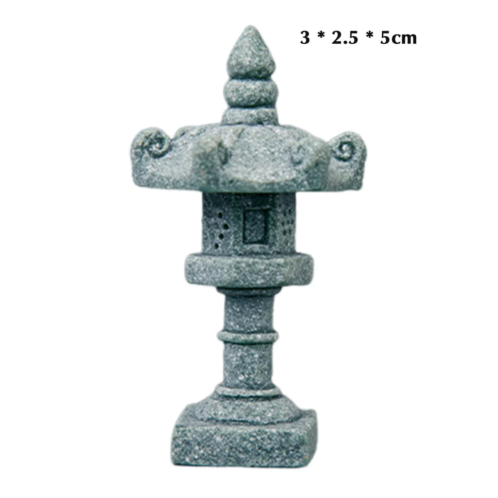 Chinese Pagoda Statue Miniature Sandstone Sculpture Asian Decor for Outdoor Car  Landscape Decor Lootquake LLC
