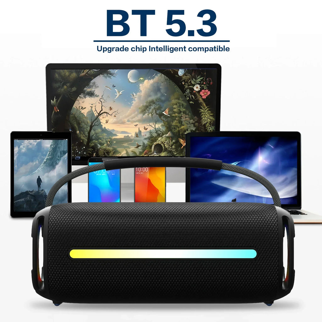 Outdoor Portable Bluetooth 53 Wireless Speaker IPX6 Waterproof High Power Audio RGB Lantern Subwoofer Lootquake LLC