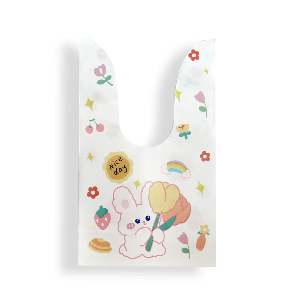 Hot Sale 20 / Batch Cute Rabbit Carrot Ear Biscuit Bag Candy Biscuit Gift Bag Snack Baking Packaging Supplies Easter Decoration Lootquake LLC