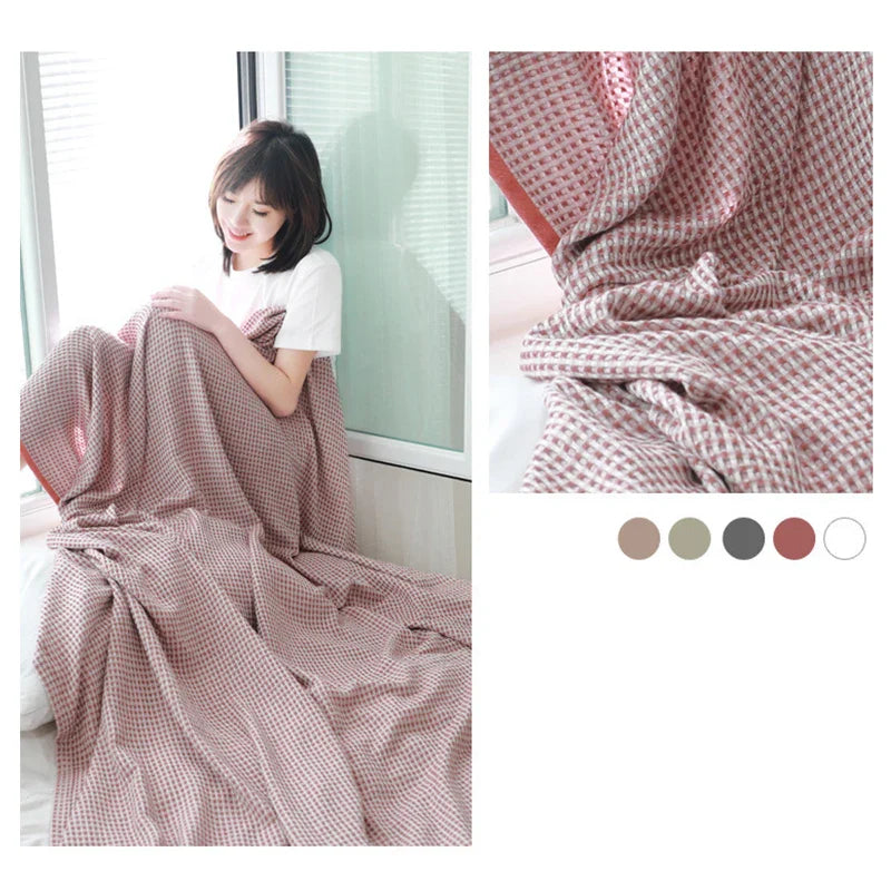 Cotton Bamboo Fiber Blanket Lunch Break Blanket Summer Cooling Sofa Bed Air Condition Blankets For Kids Adults Bedding Coverlet