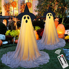 Lighted Spooky Ghost Decor Scary Standing Ghost with LED String Lights Home Porch Garden Yard Lawn Party Halloween Decorations Lootquake LLC