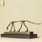 Bronze Cat Statue Abstract Cat Sculpture Classical Giacometti Art Reproduction Skeleton Animal Statue For Home Decor Collection Lootquake LLC