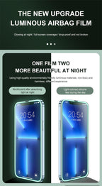 2Pcs Luminous Protective Glass For iPhone 14 13 12 11 Pro Max X XR XS Screen Protector For 7 8 6 Plus SE3 Glowing Tempered Glass  Luminous Glowing Tempered Glass Screen Protector for iPhone Stevvex