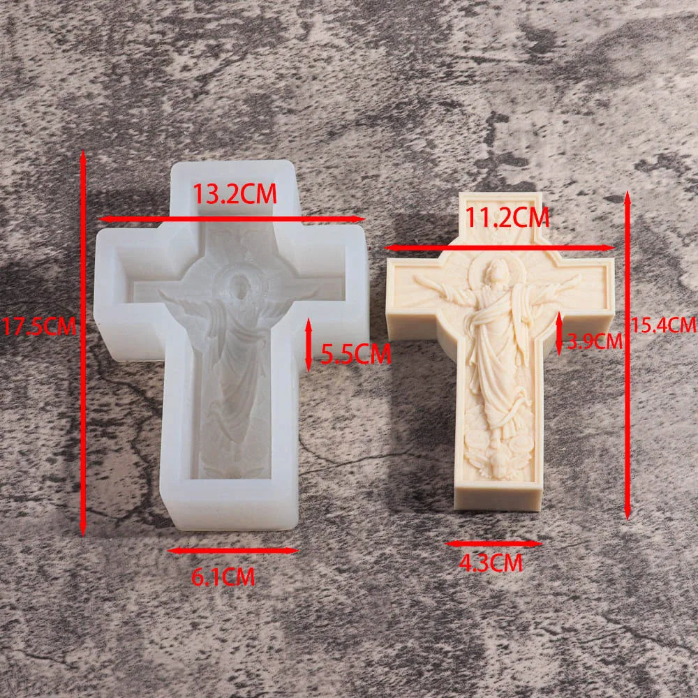 Cross Angel Virgin Mary Jesus Candle Silicone Mold Handmade Greek Mythology Sculpture Plaster Candle Soy Wax Mould Home Decor Lootquake LLC