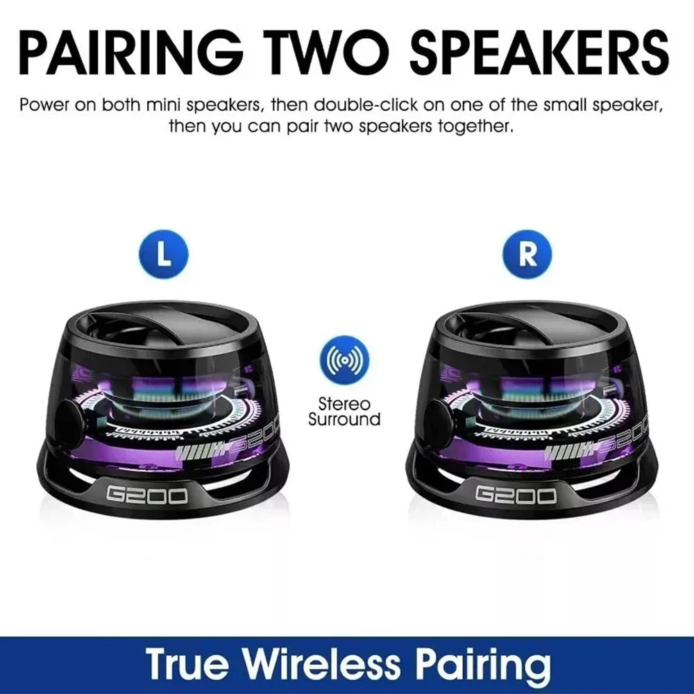 Portable Bluetooth Speaker G200 RGB Lighting Magnetic Speaker BT5.3 Mini Sound Box 7 Hours Playback Phone Holder Phone Holder Lootquake LLC