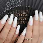 Milk White Long Ballerina Nails Glossry Shiny Pure Color Extra Long Acrylic Nail Tips gel Polish Cover 24 Lootquake LLC