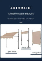 Awnings Rain and Snow Resistant UV Resistant Folding and Telescopic Canopy Tent Outdoor Garden Balcony Roof Courtyard Sunshade