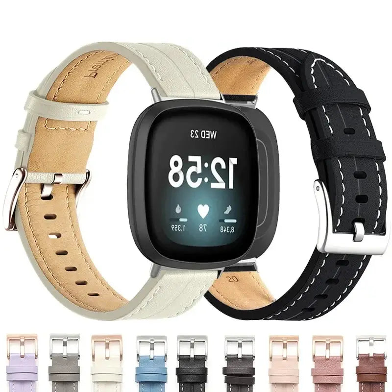 Fitbit Versa & Sense Leather Band - Premium Comfort - SJB-DIAMOND ELITES
