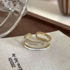 Vintage White Enamel Metal Irregular Shape Geometric Open Adjustable Ring for Women Girl Jewelry Birthday Gifts Anillo Hombre