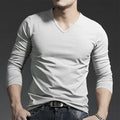 Men's Long Sleeves Muscle V Neck Slim T-Shirt