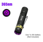 365nm/395nm Uv flashlight Invisible Blacklight Ultraviolet Torch PenLight Money Pet Stains Money Marker Checker Use AA battery Lootquake LLC