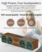 Wooden Bluetooth Speaker Portable Wireless Subwoofer Clock Soundbox Home Computer Echo Wall Soundbar HiFi Stereo TF AUX U Disk Lootquake LLC