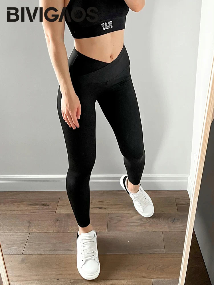 V-Lift Sharkskin High-Waist Leggings - SJB-DIAMOND ELITES