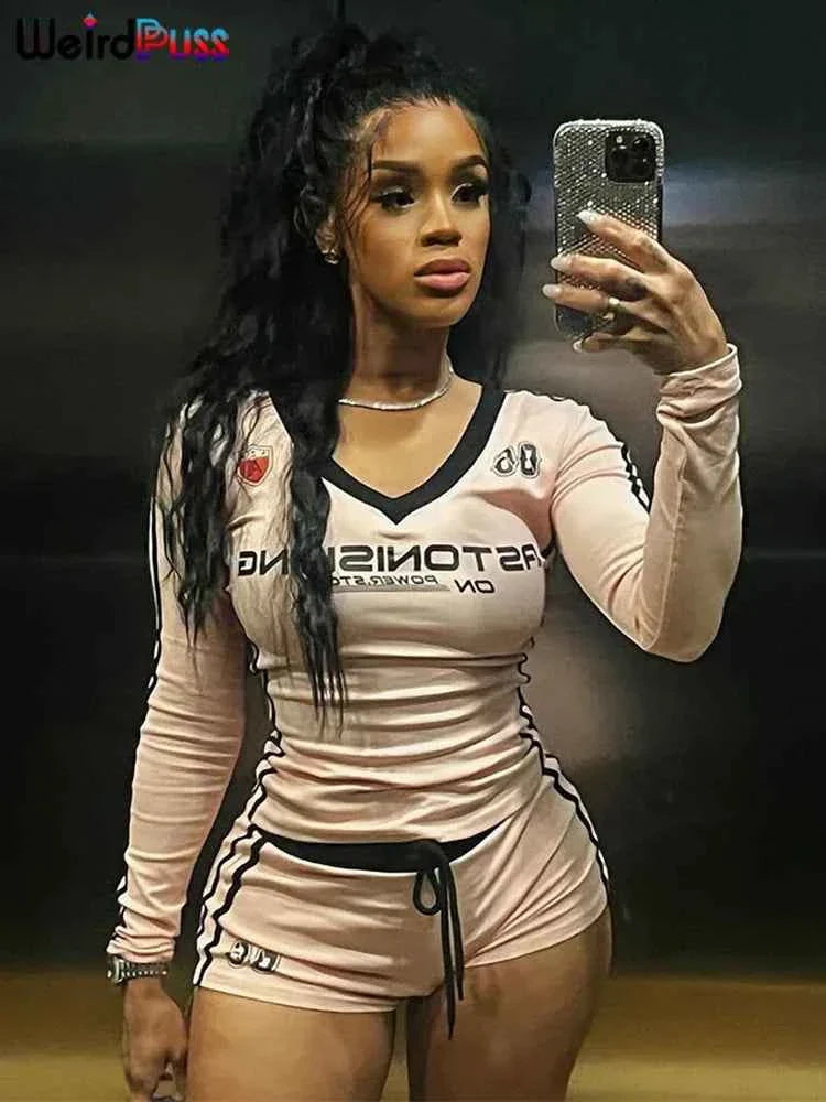 Weird Puss Women's Sporty Tracksuit Set THRIXINE