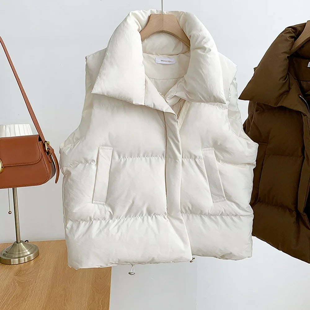 Chic Women's Quilted Winter Vest - Cozy & Stylish