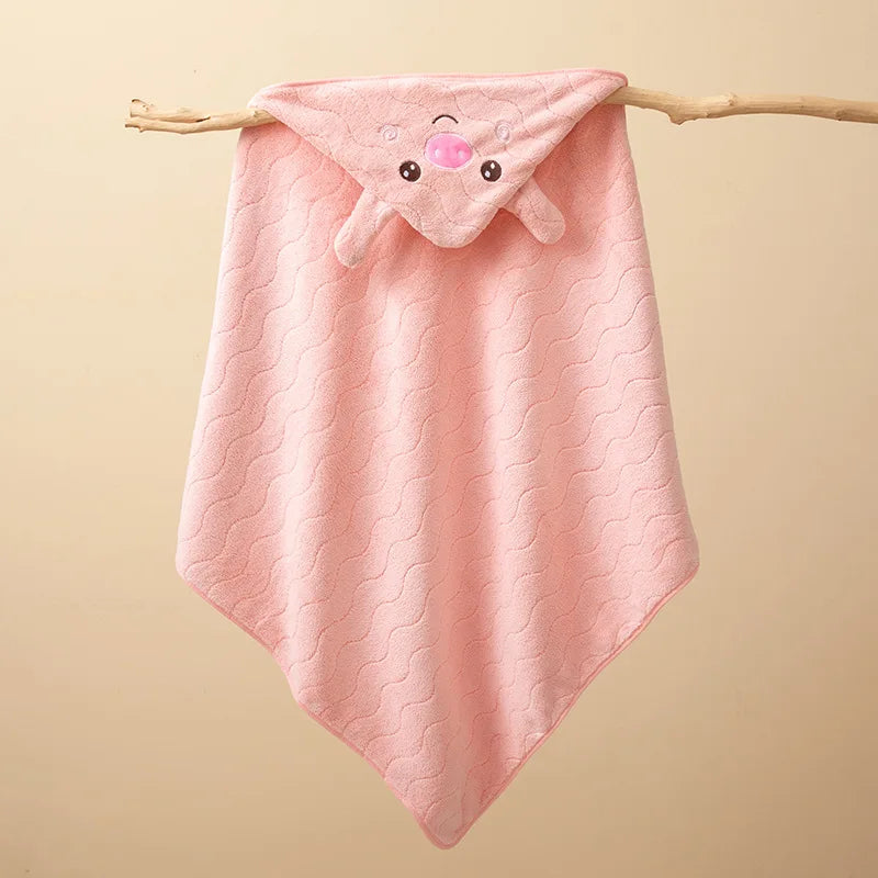 Toddler Bathrobe Infant Bath Towel Boy Girl Blankets Swaddle With Hood Cartoon Coral Fleece Towel Blanket Newborn Kids Bedding Lootquake LLC