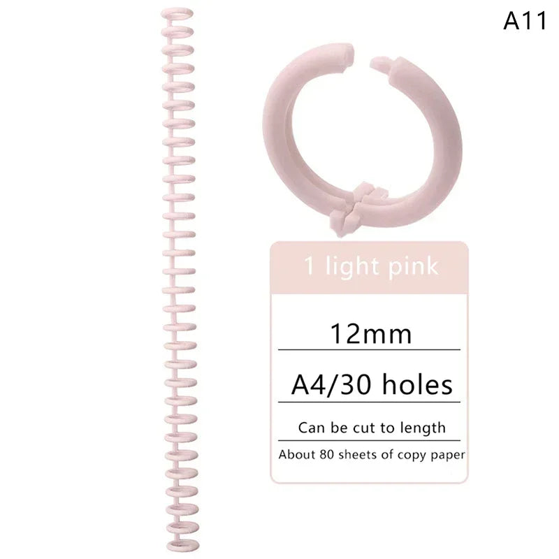 5pcs Loose-leaf Binding Ring Spring Spiral Rings Plastic Binder Strip 30 Holes For A4 Paper Notebook Stationery Office Supplies Lootquake LLC
