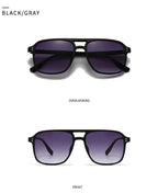 SO&EI Fashion Double Bridges Square Rivets Women Sunglasses Retro Men Gradient Shades UV400 Sun Glasses