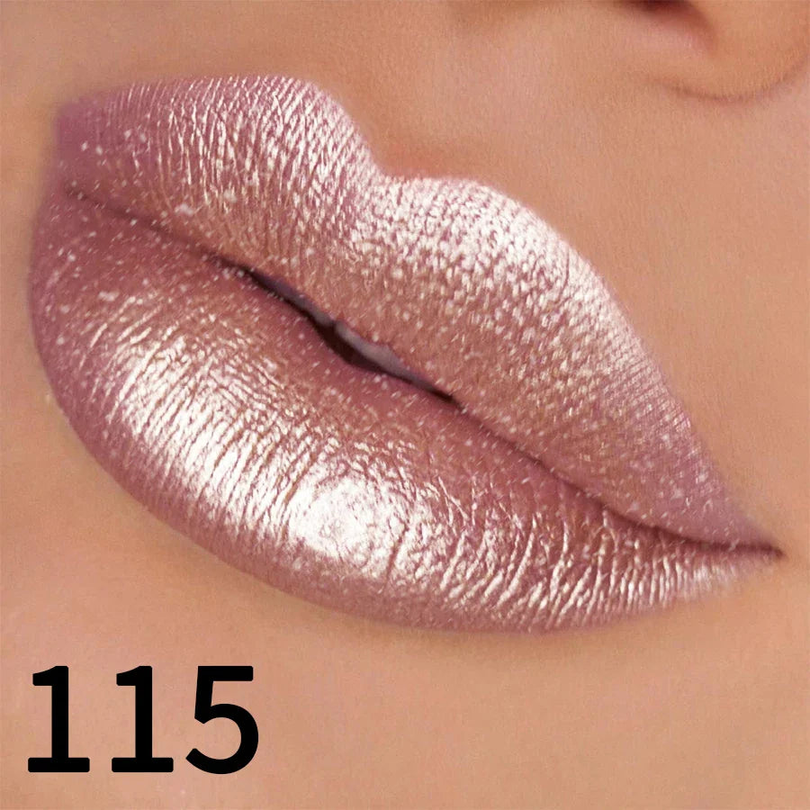 19 colors glitter lipstick hydrating red pink sparkling shine lip color highly pigmented lip tints metallic finish lip makeup Lootquake LLC