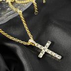Hip Hop Cross Pendant Necklace Strap 4mm Zircon Tennis Chain Iced Out Sparkling Necklace Men Women Punk Jewelry Fashion Gift Lootquake LLC