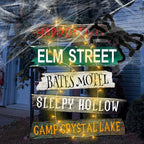 Halloween Decorations Outside Yard Sign Decor Scary Halloween Street Signs Halloween Party Photo Booth Props for Outdoor Hallowe Lootquake LLC