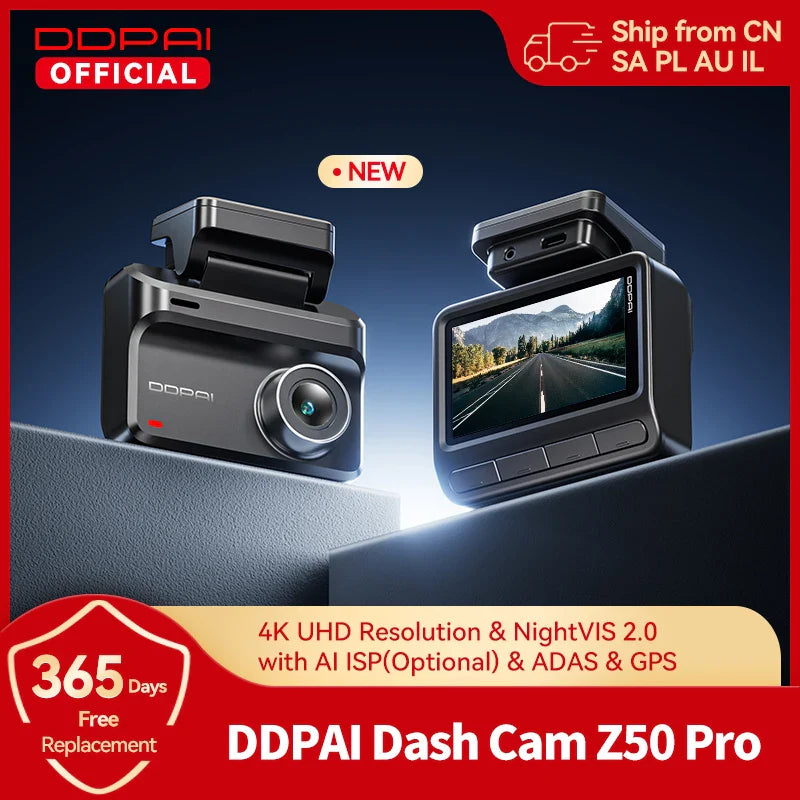 2025 New DDPAI Dash Cam Z50 Pro 4K Car DVR Night Vision 5GHz Wi-Fi GPS ADAS 24h Parking mode Support Front and Rear Camera Lootquake LLC