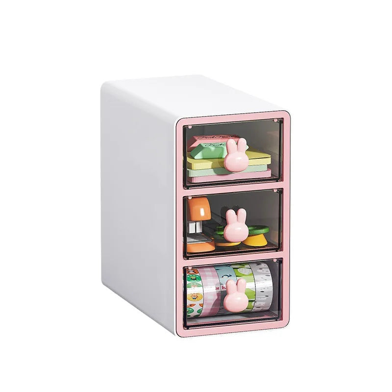 Desktop Storage Box Transparent Drawer Home Storage Box Stationery Box Office Files Stationery Organizer Cosmetics Drawer Box