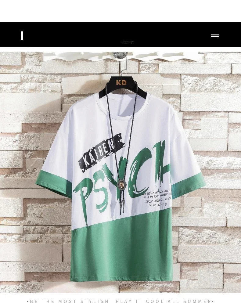 Men Casual T Shirt Letter Printed T-Shirt Hip Hop Y2K Streetwear Fashion Sport Gym Summer Washed Tops Men Clothing Trends 반팔 남자 Lootquake LLC