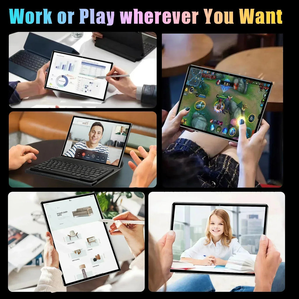 2024 Original HD4K Tablet PC Pad 6 Pro Android 13 12GB+512GB 10000mAh Snapdragon 888 Bluetooth WiFi Tab tablets 10 inch android Lootquake LLC