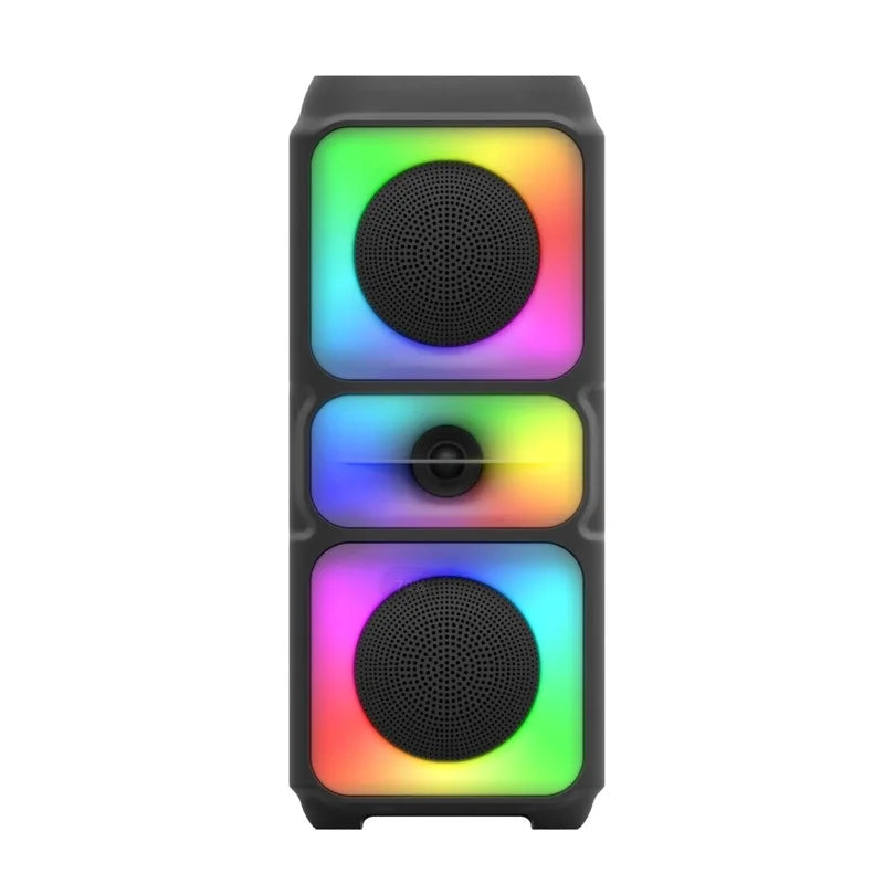Super Large Outdoor Bluetooth Speaker RGB  Karaoke Double Horn Subwoofer Portable Wireless Column Bass Sound supports FM/TF Lootquake LLC