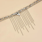 Fashion Heart Beaded Necklace for Women Boho Elegant Irregular Crystal Chain Y2K Choker Exquisite Party Gift Jewelry Accessories