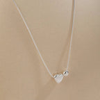 925 Sterling Silver Necklace Simple Heart Love Ball Elegant Geometric for Women Girl Jewelry Gift Dropshipping Wholesale Lootquake LLC